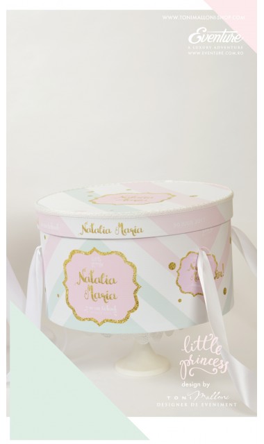 Trusou de botez pentru fete sau baieti modern, Pink & Mint 11